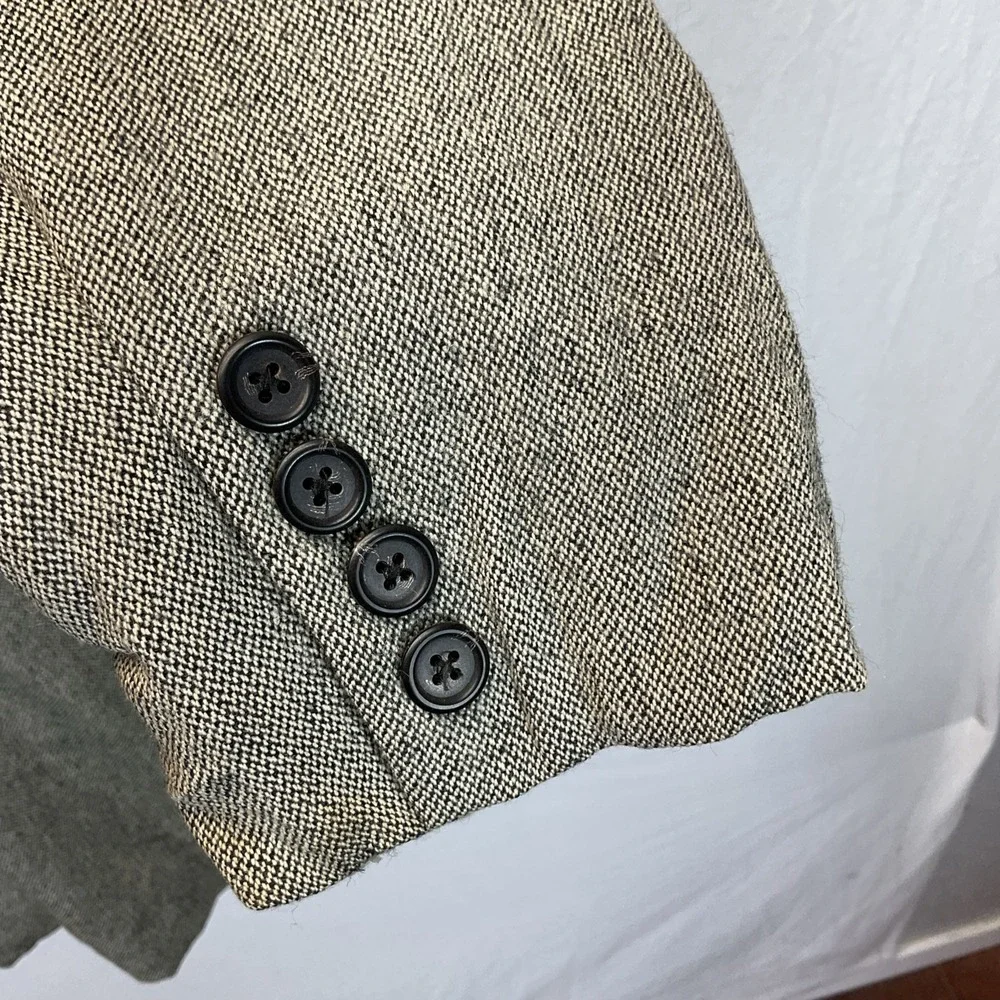 Ralph Lauren wmn‎ Size 6 Gray Brown Equestrian Riding Jacket Wool Leather Trim